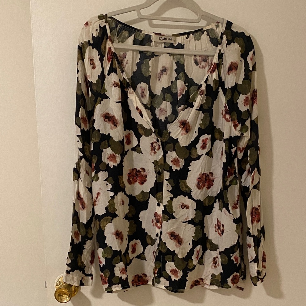 Sam & Lavi Floral Button-Up Blouse